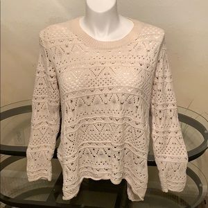 Cream crochet sweater